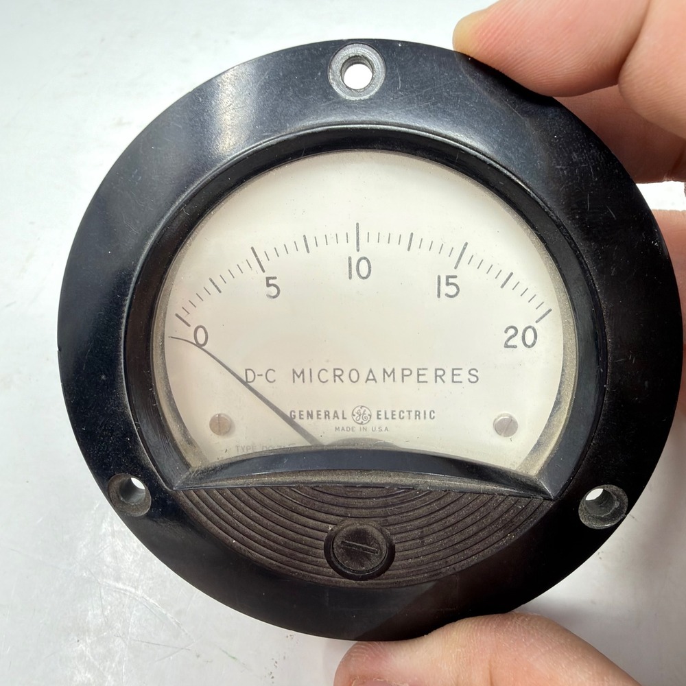 General Electric DC Microamperes Meter Black Vintage Analog DO-41